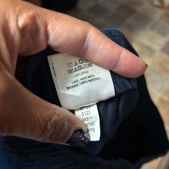 Alfani Navy Blue Elastic Waist Shorts Pull On Cotton Stretch Drawstring Casual - Picture 5 of 13